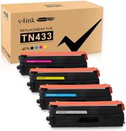 v4ink compatible tn-433 tn-431 toner cartridge set for brother mfc-l8900cdw, mfc-l8610cdw, hl-l8260cdw, hl-l8360cdw, hl-l8360cdwt, hl-l9310cdw - color set logo