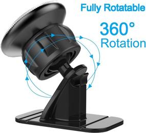 img 1 attached to 📱 2-pack Magnetic Phone Car Mount: Universal Holder for Car Dashboard - Hands-Free, 360° Rotation, Strong Magnetic Grip - Compatible with All Smartphones and GPS Devices - Includes 4 Metal Plates (Black)