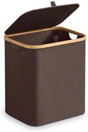 🧺 high-quality classic brown laundry basket with removable liner, handles, and lid - brian & dany logo