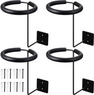 wall-mounted motorcycle helmet holders - black metal hangers for helmets, hats, and caps. multifunctional racks with sponge tubes and expansion screws - set of 4 logo