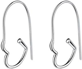 img 4 attached to Dainty Safety Pin Love Heart Earrings: 25mm Small Hoop Dangle, Silver Plated Hypoallergenic Earrings for Women & Girls, Perfect Gifts for Girlfriend's Birthday, Christmas