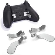 🎮 tomsin xbox one elite controller series 2 replacement paddles - 4 metal stainless steel interchangeable parts (2 medium & 2 mini) - silver логотип