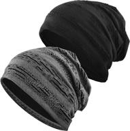 🧢 einskey unisex slouchy beanie 2-pack – oversized baggy skull cap: thin knit hat for summer logo