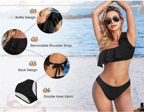 img 1 attached to Avidlove Off Shoulder Swimsuit Flounce Bathing Women's Clothing