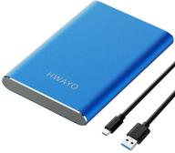 переносной внешний жесткий диск hwayo 40gb: usb3.1 type c ультратонкий hdd-накопитель для пк, mac, xbox one (синий) логотип