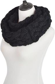 img 2 attached to 🧣 High-Quality Winter Criss Cross Knit Thick Infinity Loop Circle Scarf