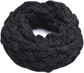 img 4 attached to 🧣 High-Quality Winter Criss Cross Knit Thick Infinity Loop Circle Scarf