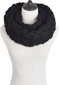 img 3 attached to 🧣 High-Quality Winter Criss Cross Knit Thick Infinity Loop Circle Scarf