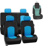 fh group pu008114 highest grade faux leather seat covers (blue) full set – universal fit for cars trucks &amp logo