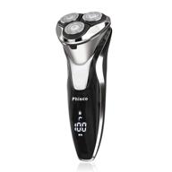 phisco men's electric shaver razor with floating rotary blades, ipx7 waterproof, led display, rechargeable, dry/wet use - includes pop-up beard trimmer - perfect father's day gift logo