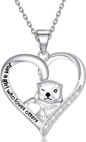 img 4 attached to BEKECH Otter Necklace - Otter Lovers Gifts - Just A Girl Who Loves Otters Sea Animal Heart Pendant - Jewelry Gift for Women, Girls, Friends, Family - Otter Girls Gift