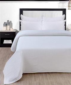 img 2 attached to 🌬️ AAVNI HOMES 100% Pure Cotton Blanket - Premium Twin Size White Waffle Weave Blanket for Year Round Comfort