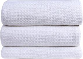 img 4 attached to 🌬️ AAVNI HOMES 100% Pure Cotton Blanket - Premium Twin Size White Waffle Weave Blanket for Year Round Comfort