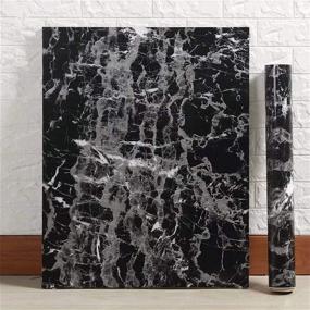 img 3 attached to 🔳 Yancorp Black Marble Paper Granite Wallpaper Self Adhesive Countertop Removable Film Vinyl Peel and Stick Backsplash Shelf Liner (11.8" x 78.7")