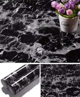 🔳 yancorp black marble paper granite wallpaper self adhesive countertop removable film vinyl peel and stick backsplash shelf liner (11.8" x 78.7") logo