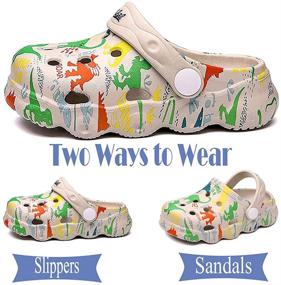 img 2 attached to 🐊 Fadezar Toddler Dinosaur Cartoon Slippers for Boys | Clogs & Mules Style Shoes