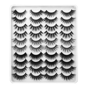 img 3 attached to 👁️ ZENOTTI 20 Pairs 3D Fluffy Strip False Eyelashes: Natural Look & Thick Volume Faux Mink Lashes - 5 Styles Multipack with Cat Eye & Round Shape