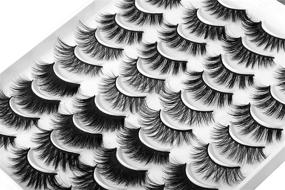 img 4 attached to 👁️ ZENOTTI 20 Pairs 3D Fluffy Strip False Eyelashes: Natural Look & Thick Volume Faux Mink Lashes - 5 Styles Multipack with Cat Eye & Round Shape