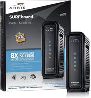 🌐 arris surfboard (8x4) docsis 3.0 cable modem - cox, spectrum, xfinity & more approved (sb6141 black) logo