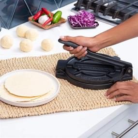 img 2 attached to 🌽 Bellemain 8-Inch Pre-Seasoned Cast Iron Corn Tortilla Press - Flour Tortillas, Quesadilla, Roti, Samosa, Saj Bread, Chapati, Naan, Poori, Lahmacun Maker - Pataconera Tortilla Press Machine