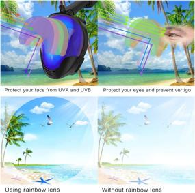 img 3 attached to 🤿 Ultimate Full Face Snorkel Mask with UV Protection, Anti-Fog, Anti-Leak: SMACO's 180° Panoramic View Swimming Mask for Adults and Youth with Detachable Camera Mount