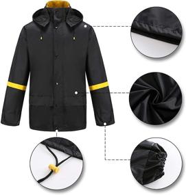 img 1 attached to Classic Waterproof Rain Coats Hooded Rainwear Set for Men - Ideal Fishing Rain Jacket and Pants by Ourcan