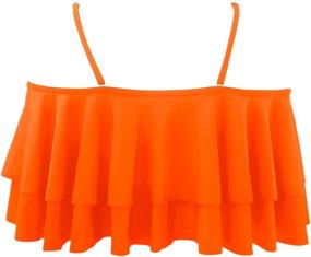 img 1 attached to Womens Flounce Swimsuit with Off Shoulder Ruffled Chic Bikini Tops - Tempt Me