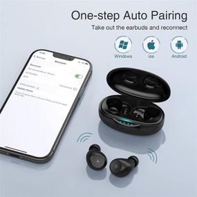 img 1 attached to 🎧 Беспроводные наушники с Bluetooth, микрофоном, HiFi звуком | Время игры 30 часов и зарядный кейс | Регулировка громкости, четкие вызовы | Пыле- и влагозащита IPX7 | Наушники для iPhone и Android