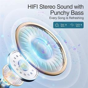 img 3 attached to 🎧 Беспроводные наушники с Bluetooth, микрофоном, HiFi звуком | Время игры 30 часов и зарядный кейс | Регулировка громкости, четкие вызовы | Пыле- и влагозащита IPX7 | Наушники для iPhone и Android