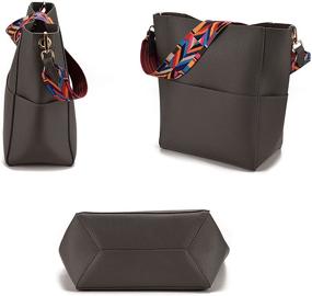 img 3 attached to 👜 JIARUO Women's Designer Leather Handbag: Shoulder Bag & Wallet Combo