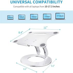 img 1 attached to 💻 Регулируемая подставка для ноутбука на стол - JZBRAIN Эргономичная подставка для компьютера - Совместима с MacBook Air, Pro, Lenovo, Dell - 10-15 дюймов - Серебряный