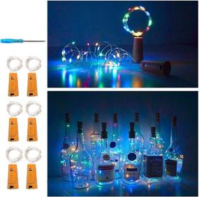 img 4 attached to 🍾 6-Pack LED Cork Light Wine Bottle Starry Fairy Lights String Lights Battery Operated Bedroom, Parties, Wedding Decor - 15 Micro LED DIY String Light (75cm/2.5ft) in Multi-Color