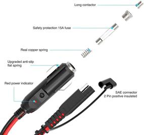 img 3 attached to 🔌 10FT кабель зарядки от прикуривателя с удлинителем адаптера быстрого отключения SAE, 14AWG 12V вилка, предохранитель и светодиодный свет - Extractme