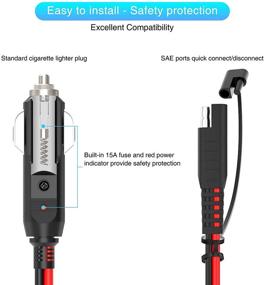 img 1 attached to 🔌 10FT кабель зарядки от прикуривателя с удлинителем адаптера быстрого отключения SAE, 14AWG 12V вилка, предохранитель и светодиодный свет - Extractme