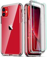 📱 coolqo iphone 11 case with 2 tempered glass screen protectors – clear 360 full body coverage, hard pc+soft silicone tpu, 3in1 shockproof protective phone cover logo