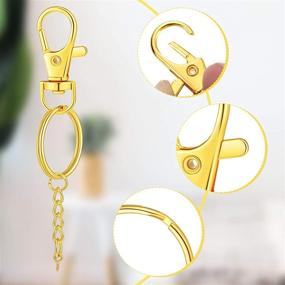 img 2 attached to 🔗 Versatile Moxweyeni 250-Piece Swivel Snap Hooks with Keychain Rings Set - 35 Clasps, 35 Rings, and 180 Screw Eye Pins in Assorted Vibrant Colors