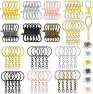 🔗 versatile moxweyeni 250-piece swivel snap hooks with keychain rings set - 35 clasps, 35 rings, and 180 screw eye pins in assorted vibrant colors logo