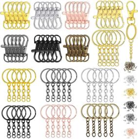 img 4 attached to 🔗 Versatile Moxweyeni 250-Piece Swivel Snap Hooks with Keychain Rings Set - 35 Clasps, 35 Rings, and 180 Screw Eye Pins in Assorted Vibrant Colors