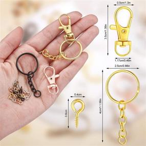 img 3 attached to 🔗 Versatile Moxweyeni 250-Piece Swivel Snap Hooks with Keychain Rings Set - 35 Clasps, 35 Rings, and 180 Screw Eye Pins in Assorted Vibrant Colors