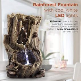 img 1 attached to Alpine Corporation 11-Inch Tall Beige Rainforest Tabletop Fountain with LED Lights for Indoor Use