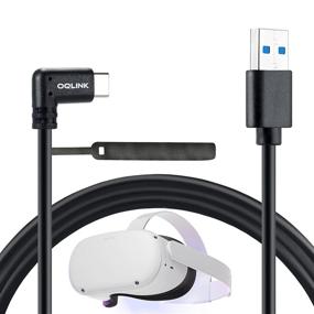 img 4 attached to 🔌 OQLINK Кабель для соединения Oculus Quest 13 футов (4 м) - Передача данных высокой скорости и быстрая зарядка USB 3.1 Type C к USB Type A (сертифицирован USB-IF) - Совместим с Oculus Quest 1 и 2 (черный, 4 м / 13 футов)