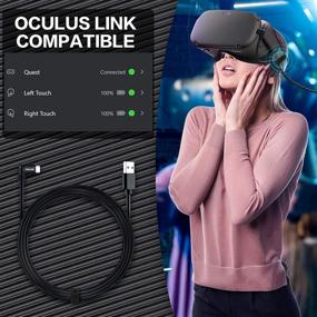 img 1 attached to 🔌 OQLINK Кабель для соединения Oculus Quest 13 футов (4 м) - Передача данных высокой скорости и быстрая зарядка USB 3.1 Type C к USB Type A (сертифицирован USB-IF) - Совместим с Oculus Quest 1 и 2 (черный, 4 м / 13 футов)