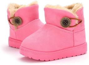 img 3 attached to 👶 ENERCAKE Baby Girls Boys Winter Booties - Warm Anti-Skid Slip-on Snow Boots with Fur Lining (Toddler/Little Kid)