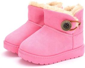 img 4 attached to 👶 ENERCAKE Baby Girls Boys Winter Booties - Warm Anti-Skid Slip-on Snow Boots with Fur Lining (Toddler/Little Kid)