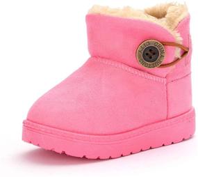 img 2 attached to 👶 ENERCAKE Baby Girls Boys Winter Booties - Warm Anti-Skid Slip-on Snow Boots with Fur Lining (Toddler/Little Kid)