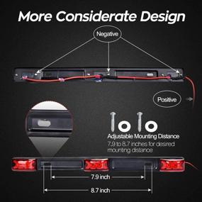 img 1 attached to 🔴 Red ID Bar Marker Light - Waterproof 9 LED Strip for Trailers, Trucks, and Boats - DOT Certified