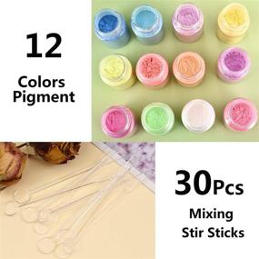 img 2 attached to 🎨 DROLE 12-Color Epoxy Resin Pigment Pearl Powder + 30Pcs Mixing Stir Sticks Dye Set for Resin, Slime, Soap, Nail, Candle, Art Paint, DIY Crafts (Total 42Pcs)