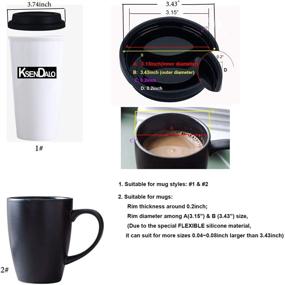 img 2 attached to ☕ Coffee Mug Lid Set, KSENDALO Thicker Eco Reusable Silicone Travel Mug Lids, Silicone Cup Cover, Black (5pcs), Inner Diameter 3.15", Outer Diameter 3.43