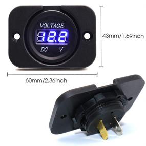 img 1 attached to ⚡ DC 12V LED Digital Display Voltmeter Car Voltage Gauge: Waterproof Tester for Marine Boat, ATV, Motorcycle, Truck with Round Panel