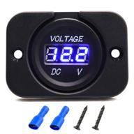 ⚡ dc 12v led digital display voltmeter car voltage gauge: waterproof tester for marine boat, atv, motorcycle, truck with round panel logo